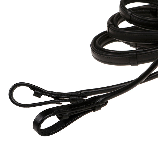 Padded nappa leather curb reins - (rolled)