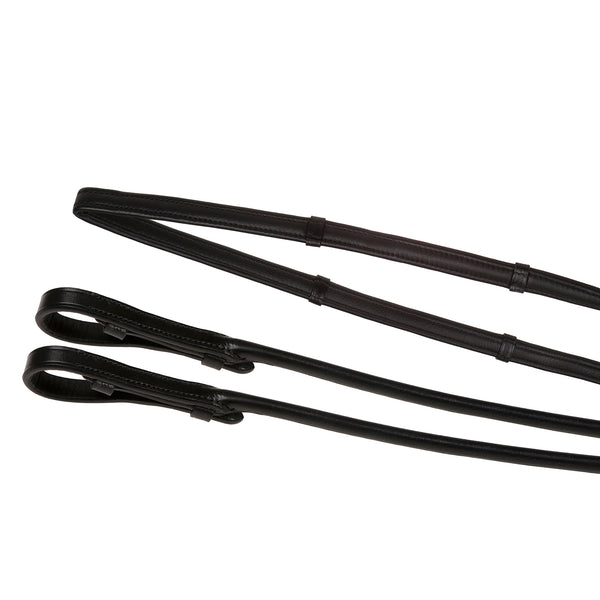 Padded nappa leather curb reins - (rolled)