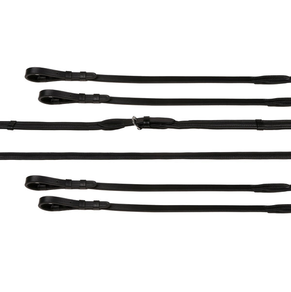 Double Bridle Reins Set (Flat) - (Gold fittings)